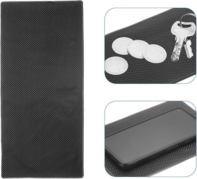 HARFINGTON 2pcs Car Dashboard Anti-Slip Mat 15.7" x 8" Universal Sticky Dash Pad Washable Reusable Car Non-Slip Mats for Phone Keys Sunglasses Electronic Devices, Black