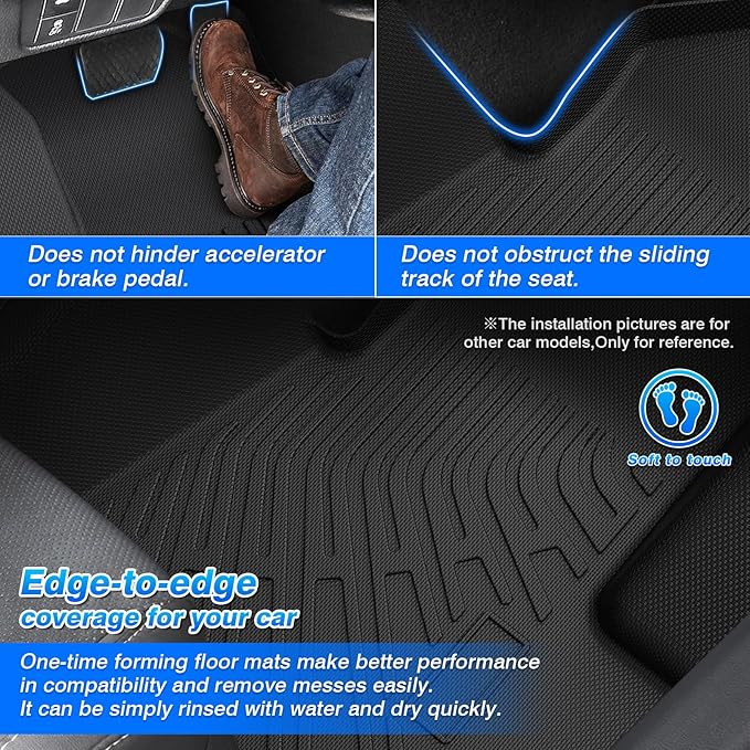 Transit Floor Mats - Car Mats for Ford Transit 150/250/350/350HD 2015-2021, All Weather Floor Mat for Transit Accessories, Heavy Duty Rubber Mats, Car Accessories