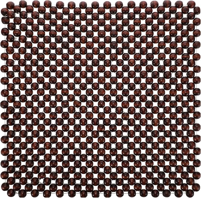 GLEAVI Car Seat Cushion Wood Beads Pad for Driving Comfort - Breathable Square Auto Seat Cushion for Summer Use and Fatigue Relief 17X17 Inches