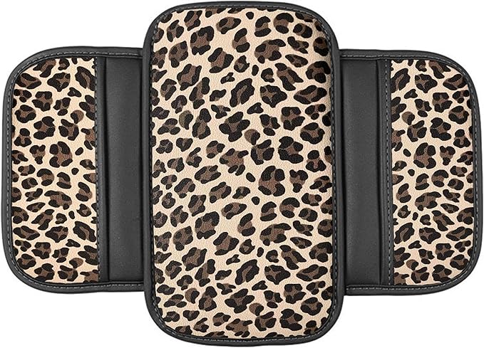 Forala Auto Center Console Pad PU Leather Car Armrest Seat Box Cover Protector Universal Fit (Tan)