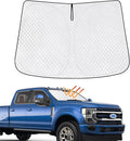 KMF Windshield Sun Shade for Ford F250 F350 F450 F550 2Door 4Door 2017-2022 with 310T Foldable Car Sun Shade,Custom Fit Sunshade for Front Window Sun Visor Protector Block UV Rays Accessories