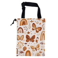 KXWQTRDD Car Garbage Bag Brown Butterflies and Leaves Drawstring Car Trash Bag Hanging for Back Seat with Adjustable Buckle Canvas Vehicle Trash Can Easy-to-Install