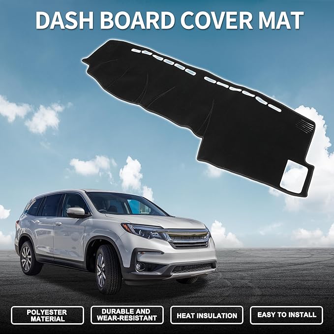 Dash Cover for Honda CRV 2002-2006 Non-Slip | Center Console Dash Cover Mat Black 1 Pcs