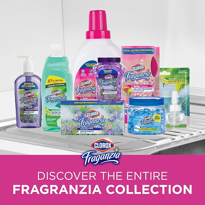 Clorox Fraganzia Crystal Beads Air Freshener, Long Lasting Room Deodorizer and Odor Eliminator Gel Beads to Freshen Home, Car, or Office, Cherry Burst Scent, 12 Fl Oz - 12 Pack