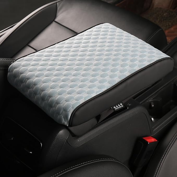 WOODHAWK Universal Car Armrest Cushion Pad Cover, Center Console Protector, Arm Rest Seat Box for Auto SUV Truck (Blue)
