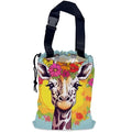 NHNXHWIA Cute Giraffe Car Garbage Bag,Splash Floral Waterproof Small Car Trash Bag Hanging Back of Seat,Drawstring Hanging Car Trash Bag with Adjustable Buckle for Car Accessories