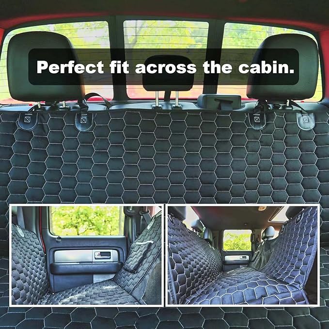 Meginc Dog Car Seat Cover for Trucks, Car Seat Cover for Back Seat Protector F150 Ram 1500, Waterproof Dog Hammock for Truck with Mesh Window Heavy Duty Seat Cover for F-Series/GMC Sierra/Silverado