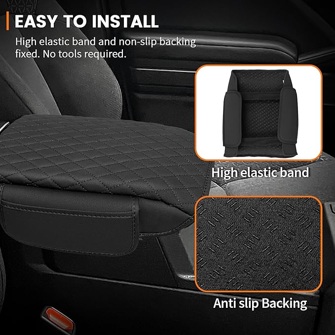 Custom for Center Console Cover 2025 2026 Toyota 4runner Armrest Cover Accessories PU Leather Armrest Seat Box Cover Protector with Pockets Storage Bag