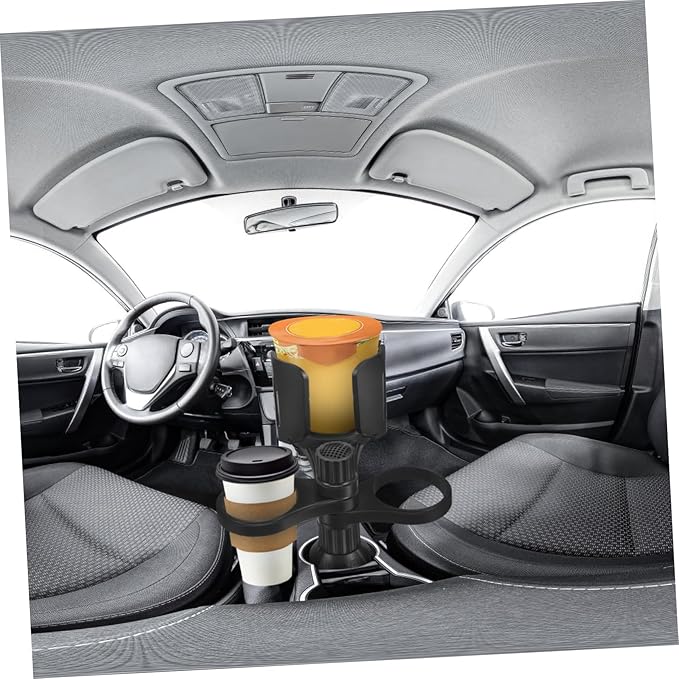 Amosfun Adjustable Car Cup Holder Expander Large Capacity Non Slip Storage Box for Drinks Phones Snacks Versatile Portable Tray Suitable for Multiple Car Models