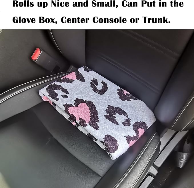 LoyaGour Car Seat Cover Protector Front Seats,for Gym Workout,Running,Swimming,Beach and Hiking,Waterproof Sweat Towel Bucket Seat Covers for Cars SUV Trucks (Leopard Print, 2Pcs)