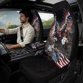 Qeluxign Air Mesh Car Seat Covers & Accessories American Flag Bald Eagle 5-Piece Set 2 Seat Covers, 2 Shoulder Belt Pads, 1 Console Pad PU Leather Car Interior Set for Women