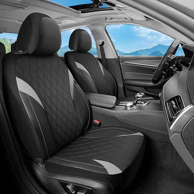 FLORICH Seat Covers, Car Seat Covers Full Set, Waterproof Leather Car Seat Protector, Front and Rear Seat Covers for Cars, Automotive Seat Covers Universal Fit for Most Cars SUV Truck