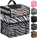 ELONGRIVER Car Trash Can Bin for Back Seat Leak Proof, Cute Car Trash Bag Hanging, Vehicle Trash Can for SUV Truck Van, Automotive Garbage Cans Front Seat Zebra