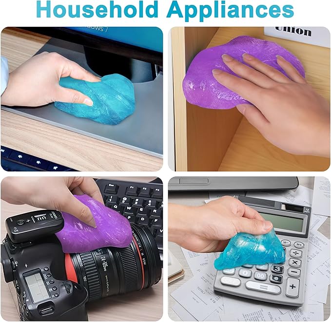 FiveJoy Car Cleaning Gels, 4-Pack Universal Auto Detailing Tools Car Interior Cleaner Putty, Dust Cleaning Mud for PC Tablet Laptop Keyboard, Camera, Printers, Calculator - 320g (2.8oz/pcs)