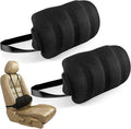 2 Pcs Lumbar Support Pillow for Car Memory Foam for Low Back Pain Relief Adjustable Straps Back Support Pillow for Driving, Office Chair, Wheelchair,SUV, Truck, RV