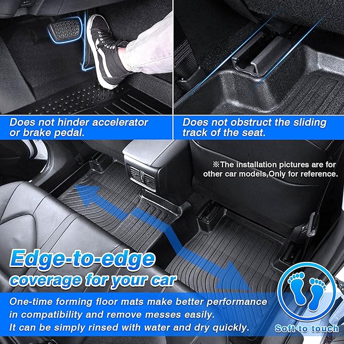 Cartist Floor Mats Fits for Ford Ranger 2019 2020 2021 2022 2023 Accessories All Weather Floor Mat for Ranger Super Crew Floor Liner Heavy Duty Black