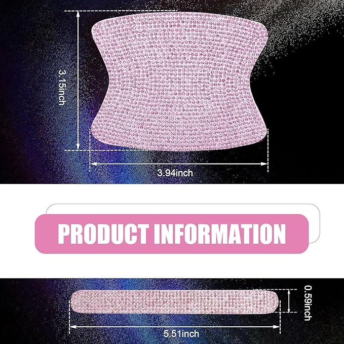 10PCS Bling Car Door Handle Protector, Crystal Rhinestone Car Door Handle Scratch Protector, Anti-Scratch Door Bowl Paint Guard Protective Film, for Auto, Van, Truck (Pink)