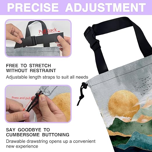 UUCBTAH Car Trash Bag Hanging Golden Mountain Sun Car Trash Can for Back Seat Waterproof Car Garbage Can with Adjustable Straps and Drawstring for Car Accessories Vehicle Travelling Camping