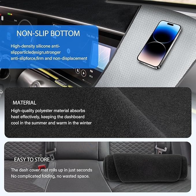 Dash Cover Compatible with Hyundai Genesis Sedan 4 Door 2008-2012 2013 2014 Accessories,Nonslip Car Dashboard Cover Mat Interior Accessories Dashmat Sunshade UV Protector