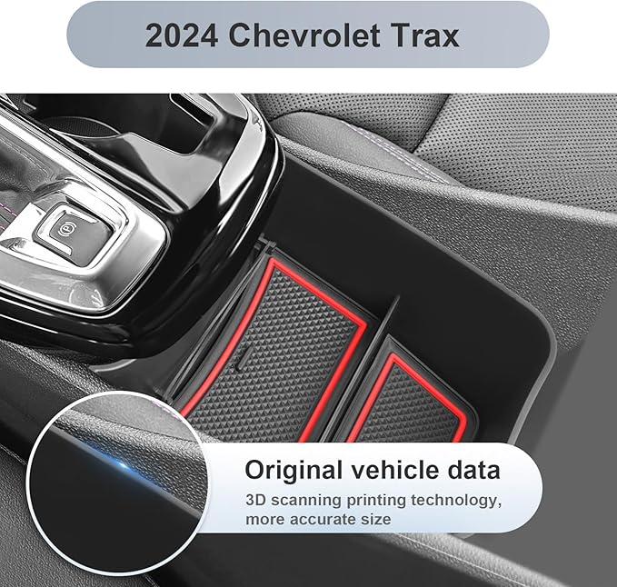 SKTU for 2024 2025 2026 Chevy Trax Center Console Organizer 2024 2025 2026 Trax Console Tray 2024 2025 2026 Chevy Trax Lower Console Tray 2024 2025 2026 Chevy Trax Accessories (Red)