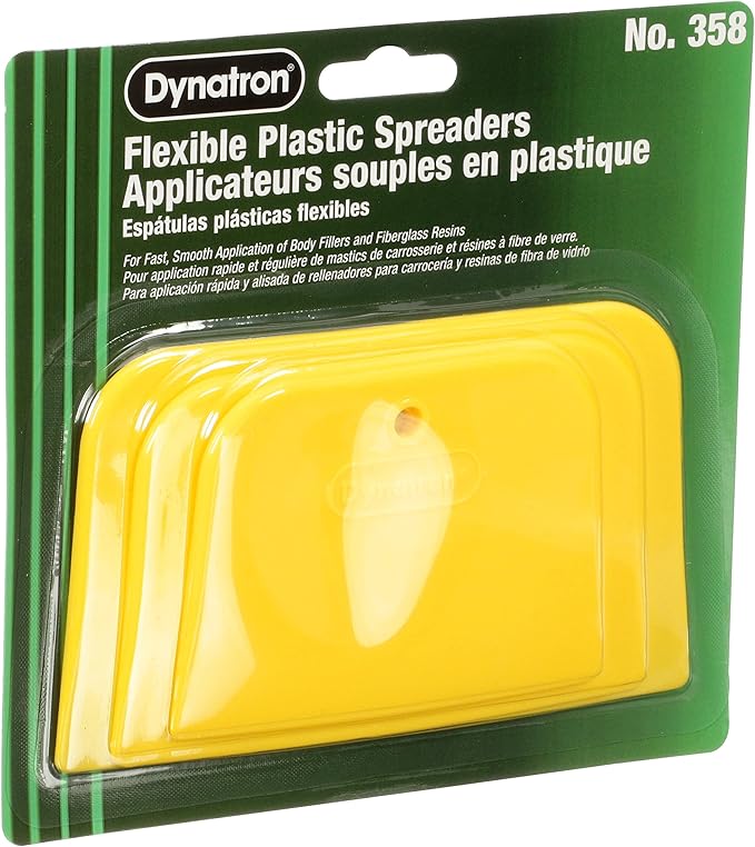 3M Dynatron, 358, 1 Pack of 3 Spreaders, 4”, 5” and 6”, Used for Spreading of Fillers, Caulks, Glazes and Putties