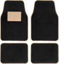 Universal Car Mats Rubber Edge Carpet Beige Non-Slip Washable Mats Front 45 x 65 cm Rear 44 x 33 cm