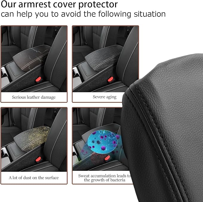 SKTU for 2019-2025 2026 Volvo XC40 Center Console Cover for 2023 2024 2025 2026 Volvo XC40 Accessories Armrest Cover 2024 2025 2026 XC40 Seat Box Cover XC40 Center Console Soft Cushion (Black)