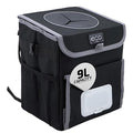 Eco Hygieia Leakproof Car Trash Can - Portable Hanging Car Garbage Can with Adjustable Elastic Strap, Wipes & Tissue Box Holder, Spillproof Opening, Mesh Pockets, Waterproof Lining