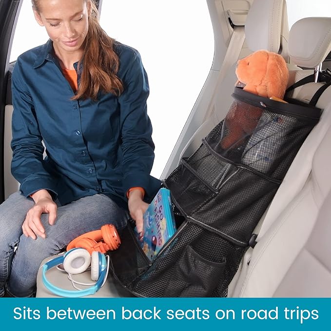 High Road CarCubby Car Storage Organizer - SUV Trunk Organizer, Passenger Seat Organizer or Back Seat Storage With 3 Easy-View Mesh Bins