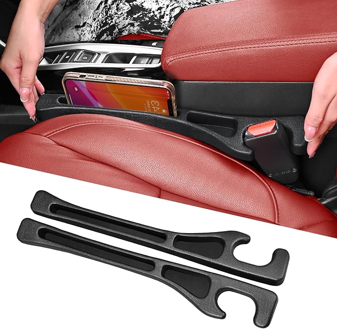 7F Car Seat Gap Filler, Between Seat Gap Filler, Universal Car Accessories, Fit SUV Truck Storage, Set of 2 - Black