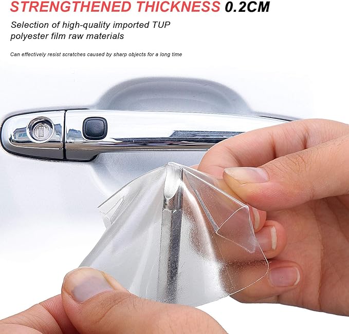 16 Pieces Car Door Handle Cup Protector Clear Car Door Handle Scratches Protective Films for Vehicles Transparent Paint Scratch Protection Protective Film