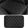 Car Center Console Cushion Pad, Anti-Scratch PU Leather Auto Armrest Seat Box Protector, Waterproof Arm Rest Protection Cover Interior Decoration for SUV Sedan Truck (Black)