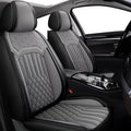 TTX Car Seat Covers Full Set Fit for Mitsubishi Mirage 2015-2026 Breathable Leather Seat Protector with Airbag Compatible Automotive 5 Seat Cushions Cover with Beautiful Patterns (Grey)
