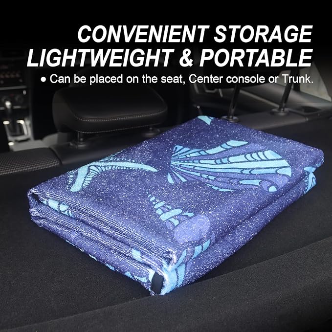 Sweat Towel Car Seat Cover Protector Rear Seats for Gym Workout,Running,Swimming,Beach and Hiking,Waterproof Universal Seat Cover for Car,Trucks,Van & SUV(Starfish Shell Conch,1pcs Rear Seat)