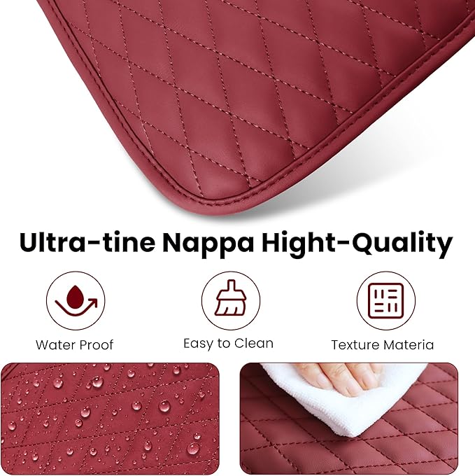 DSCARCovers Upgraded Car Center Console Cover,Microfiber Leather Car Armrest Cover Cushion with 2 Storage Bags,Universal Car Armrest Storage Box Car Interior Accessories for Most Vehicles (Wine red)