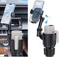 Cup Holder Phone Mount, 2 in 1 Universal Cup Holder Expander with Long Arm 360°Rotation Cup Phone Holder for Car Fits All 4-7” iPhone Galaxy Smartphones and Most Truck Bottles