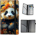 Tudguiloae Car Registration and Insurance Card Holder, Trunk Document Holder Organizer, Essential Vehicle Glove Box Organizer PU Leather Wallet for Driver,Panda with Flower Crown