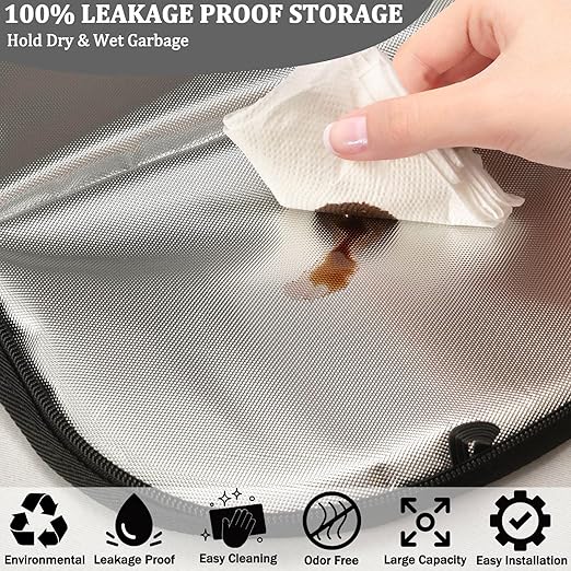 Cactus Car Trash Can Black Green Cacti Tropical Car Garbage Bag with Lid Hanging Waterproof Leak Proof Vehicle Storage Bin
