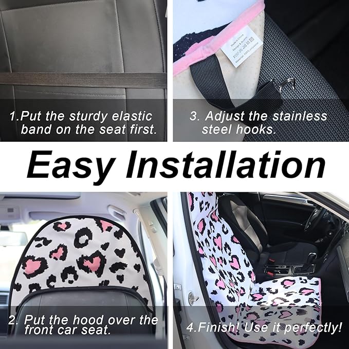 nbnhxnff Sweat Towel Car Seat Cover Protector Front Seats for Gym Workout, Running, Swimming, Beach and Hiking, Waterproof Universal Seat Cover for Car, Trucks, Van & SUV (Love Spot, 1pcs Front Seat)