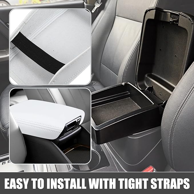 Car Center Console Pad Waterproof Armrest Seat Box Cover White for Hyundai Tucson 2022 2023