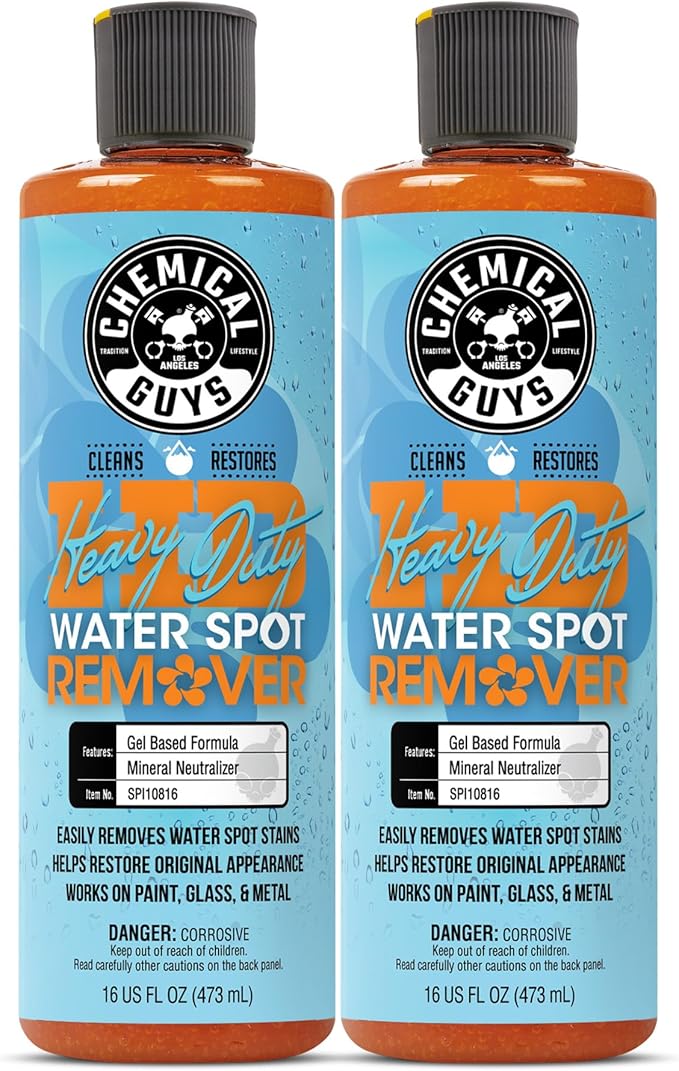 Chemical Guys Heavy Duty Water Spot Remover Gel for Paint, Glass, and Metal - Mineral and Water Spot Remover for Cars, Trucks, Motorcycles, RVs & More - 16 oz (2 pack)