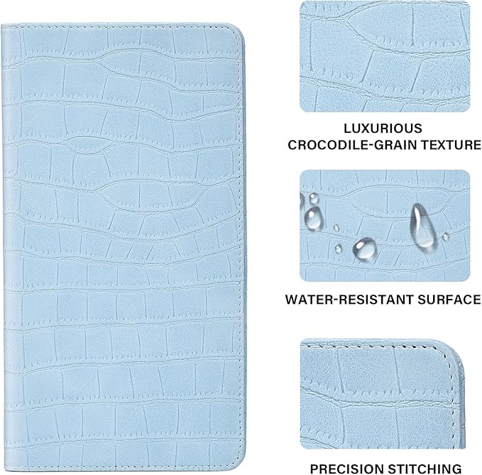 Car Registration and Insurance Holder, Blue Vehicle Glove Box Car Organizer with Magnetic Closure for Documents, Cards, License Car Organization, 1 Pack
