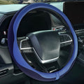 ZHOL Blue Steering Wheel Cover,Nappa Faux Leather with Comfort Grip,Non-Slip Breathable Universal Car Accessory for 15 Inch Steering Wheel
