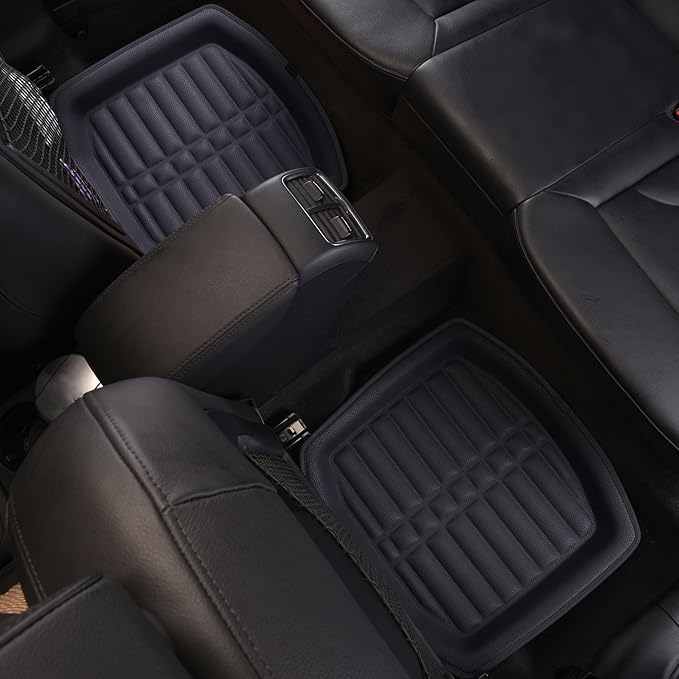 FH Group Universal Fit for all weather protection Deep Tray Style Automotive Floor Mats fits most Cars, SUVs, and Trucks, 4 Piece Solid Black