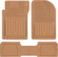 Cat® ToughLiner™ Beige Car Floor Mats - Heavy Duty Trim to Fit Floor Mats for Trucks - All-Weather Truck Accessories & Odorless Rubber Automotive Floor Mats - Car Mats & SUV Floor Liners for Car