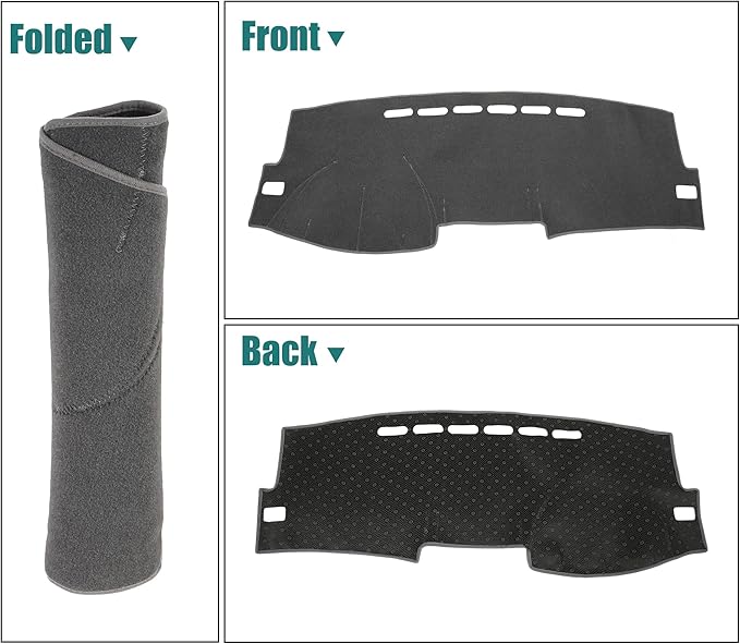 X AUTOHAUX Car Dashboard Cover Gray Polyester Non-Slip Dash Cover Mat Protector Carpet Sunproof for Toyota Corolla 2009-2011