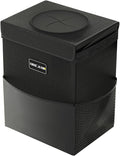 Beicarin Car Trash Can with Lid - Trash Bag Hanging with Storage Pockets Leak-Proof Organizer Collapsible and Portable Waterproof Garbage Bin, 2.2 Gallons Multipurpose Trash Bin for Car