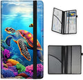 Tudguiloae Car Registration and Insurance Card Holder, Trunk Document Holder Organizer, Essential Vehicle Glove Box Organizer PU Leather Wallet for Driver,Colorful Sea Turtle