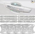 BetterJonny 10PCS Crystal Scratch Protector, Rhinestone Car Bling Scratch Protector for Women and Girls (Silver)