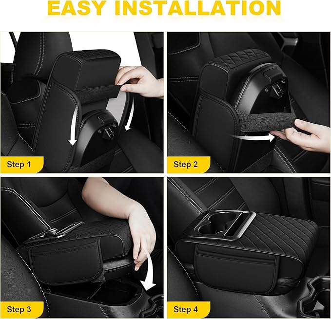Center Console Cover for Chevrolet/Chevy Blazer Waterproof Armrest Cover with Plus Comfort Lift Design,Anti-Scratch Auto Armrest Pad Accessory （Black